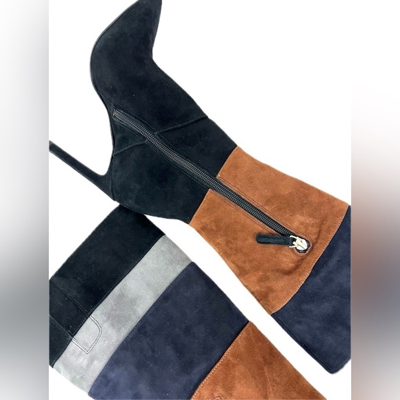 Nine West Toprank Colorblock Suede Boots - Size 5 - Picture 10 of 16